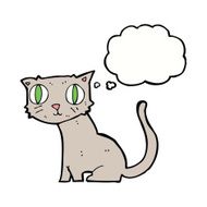 cartoon cat with thought bubble N31