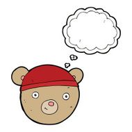 cartoon teddy bear face with thought bubble N13