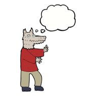 cartoon werewolf with thought bubble N21