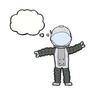cartoon astronaut with thought bubble N101