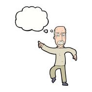 cartoon angry old man with thought bubble N120