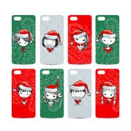 Mobile phone cover back Santa girls for your design