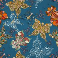 seamless butterflies pattern