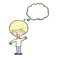 cartoon shocked boy with thought bubble N24