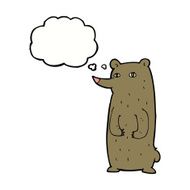 funny cartoon bear with thought bubble N33