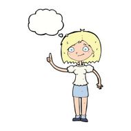 cartoon woman with idea thought bubble N216