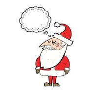cartoon santa claus with thought bubble N167