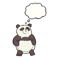 cartoon panda with thought bubble