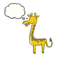 cartoon giraffe with thought bubble N7
