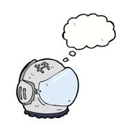 cartoon astronaut helmet with thought bubble N26