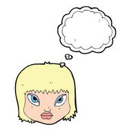 cartoon annoyed face with thought bubble N9