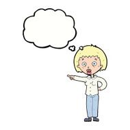 cartoon shocked woman with thought bubble N83