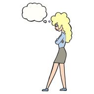 Cartoon Annoyed Woman With Thought Bubble N158