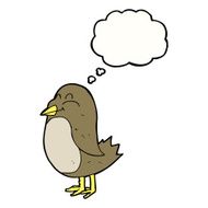 cartoon bird with thought bubble N242