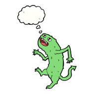 cartoon monster with thought bubble N41