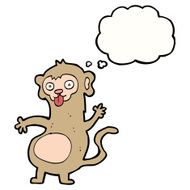 funny cartoon monkey with thought bubble N8