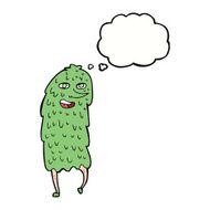 cartoon monster with thought bubble N42