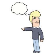 cartoon man pointing with thought bubble N167