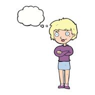 Cartoon Annoyed Woman With Thought Bubble N159