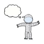 cartoon astronaut with thought bubble N102