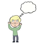 cartoon happy boy with thought bubble N204