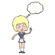 cartoon maid with thought bubble N34