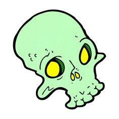comic cartoon spooky skull N21