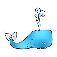 comic cartoon whale N6