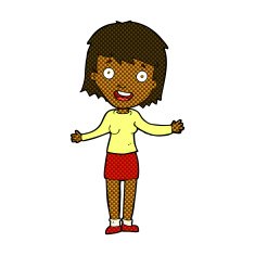 comic cartoon excited woman N19