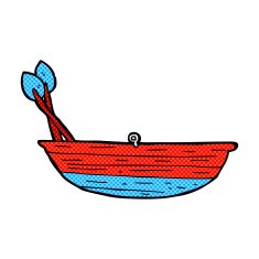 comic cartoon rowing boat N3