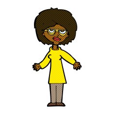 comic cartoon woman wearing glasses N4