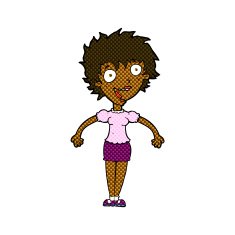 comic cartoon excited woman N20