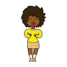 comic cartoon screaming woman N2