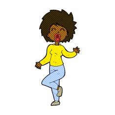comic cartoon woman dancing N3