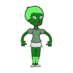 comic cartoon zombie monster woman N2