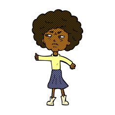 comic cartoon annoyed old woman N3
