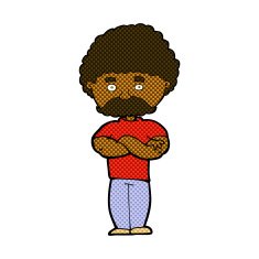 comic cartoon dad with folded arms N2