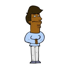 comic cartoon nervous man N16
