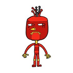 funny comic cartoon robot N8