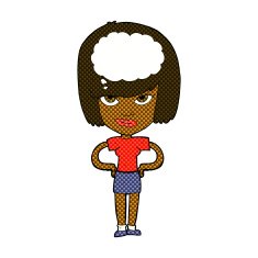 comic cartoon woman thinking N5
