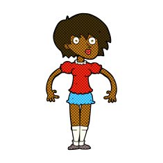 comic cartoon surprised woman N29