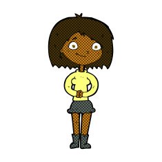 comic cartoon happy woman N34