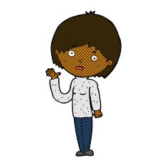 comic cartoon worried woman N9