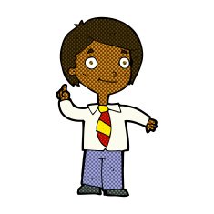 comic cartoon school boy answering question N6