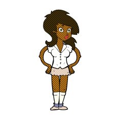 comic cartoon pretty woman N33