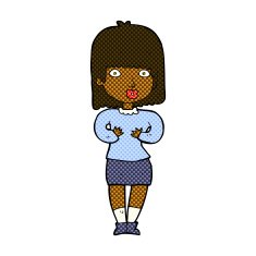 comic cartoon shocked woman N14
