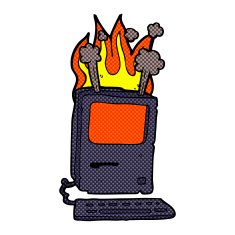 comic cartoon old computer N7