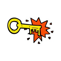 comic cartoon old key N2