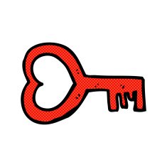 comic cartoon heart shaped key N3