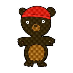 comic cartoon cute black bear N5